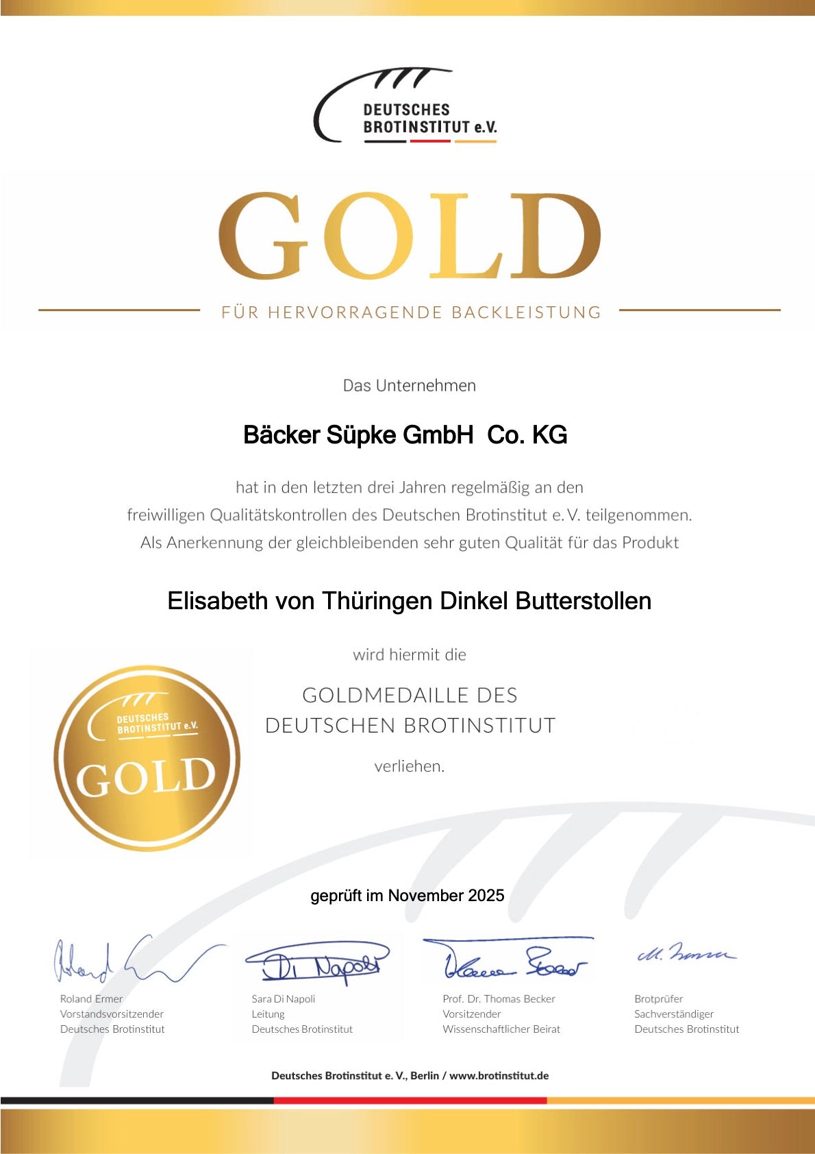 Elisabeth von Thüringen - Dinkel Butterstollen 1000g